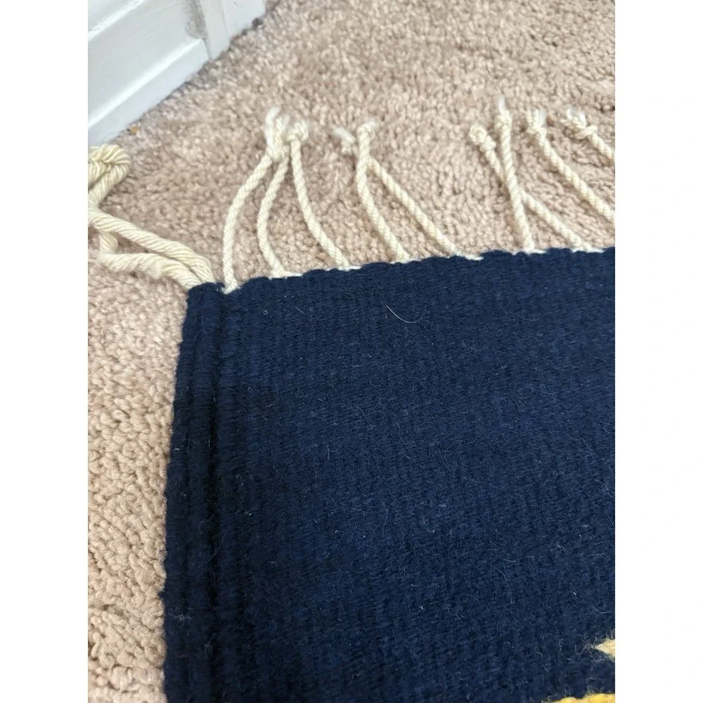 Vintage Handwoven Zapotec Indians Oaxacan Southwest Wool Rug 42